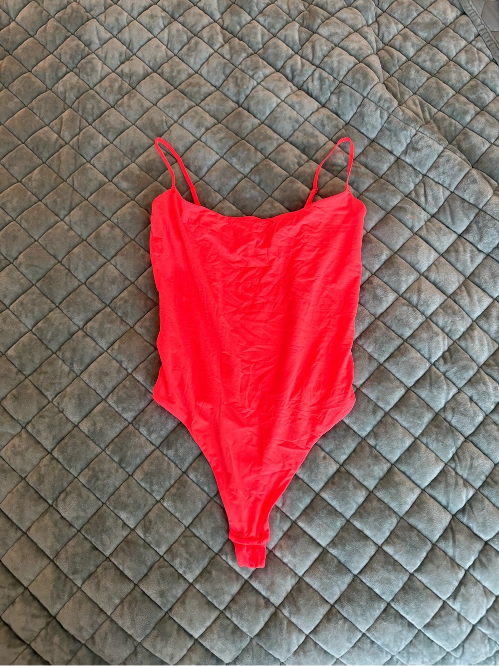 SKIMS Neon Pink Slim-Strap Bodysuit